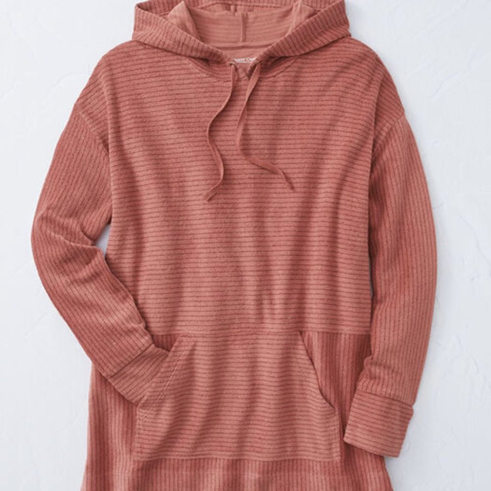 NEW Coldwater Creek Striped French Terry Tunic / Hoodie XL